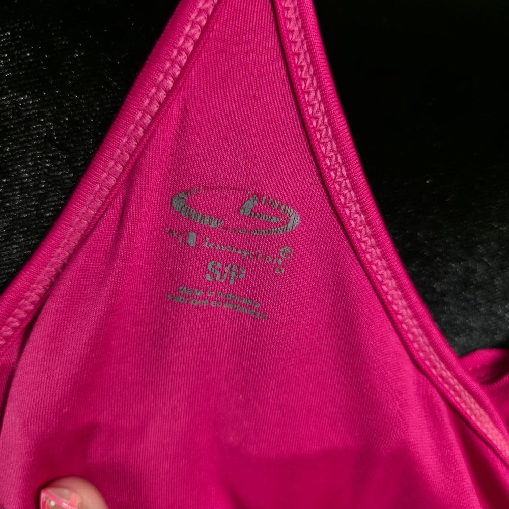 Champion C9 Duo Dry Pink Heather Racerback Tank Top with Built-in Bra Small - Picture 6 of 9